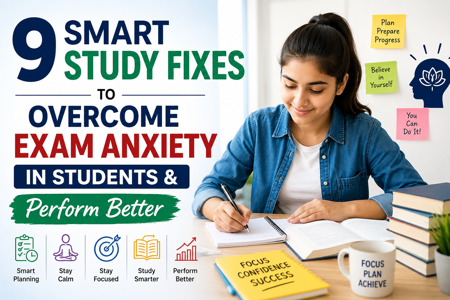 9 Smart Study Fixes to Overcome Exam Anxiety in Students & Perform Better